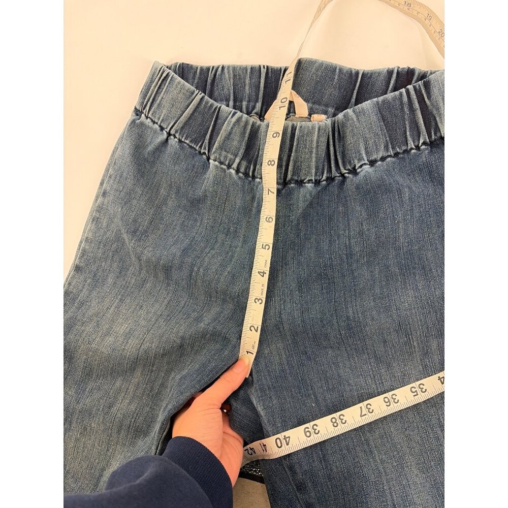 Soft Surroundings Metro Floral Embroidered Denim Jeggings Pull On Size PS Boho - Picture 7 of 8
